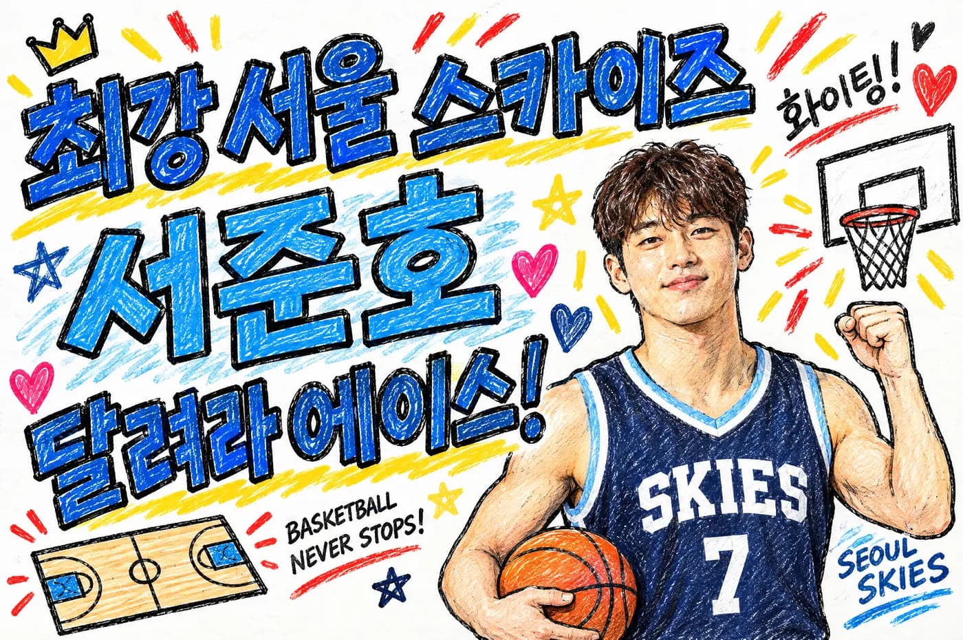 크레용 캐릭터 치어풀: 최강 서울 스카이즈 서준호 달려라 에이스!