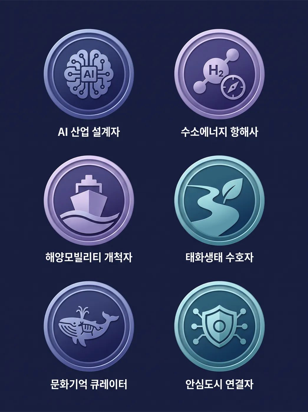 미래시민 역할 6종 엠블럼